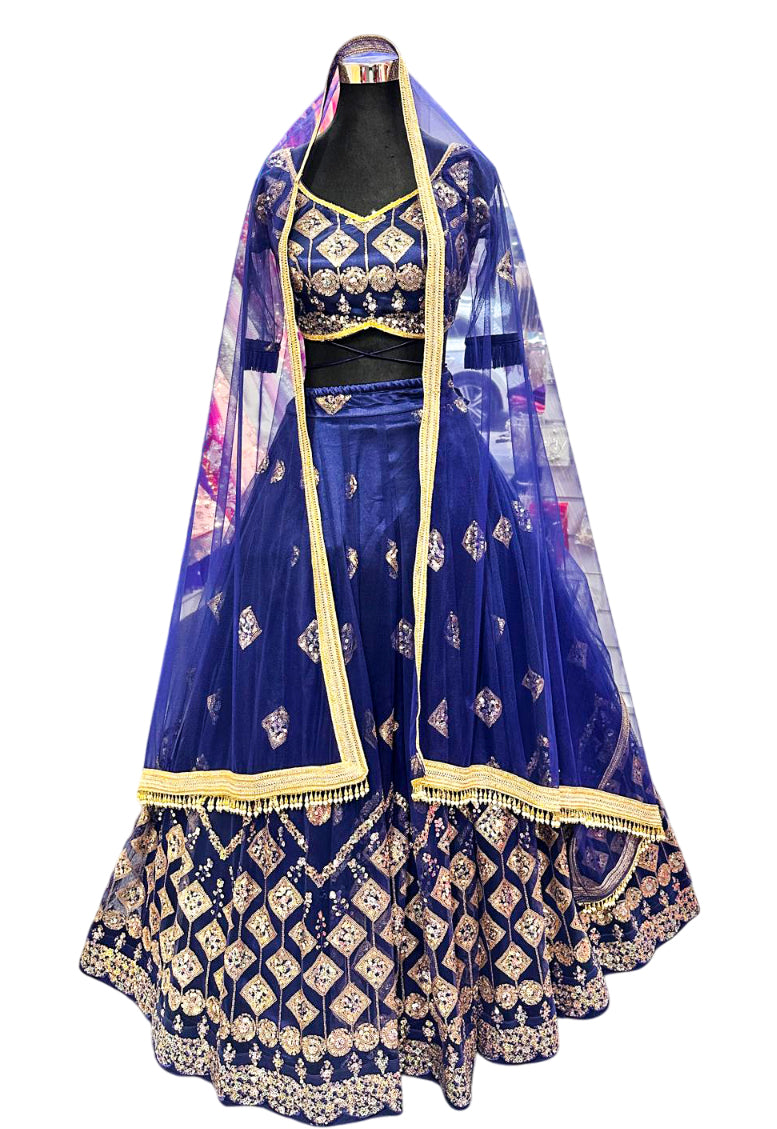 Lehenga Choli-Navy Blue SS